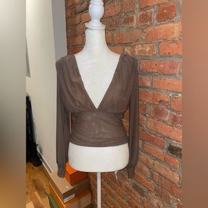 Mocha flowing blouse